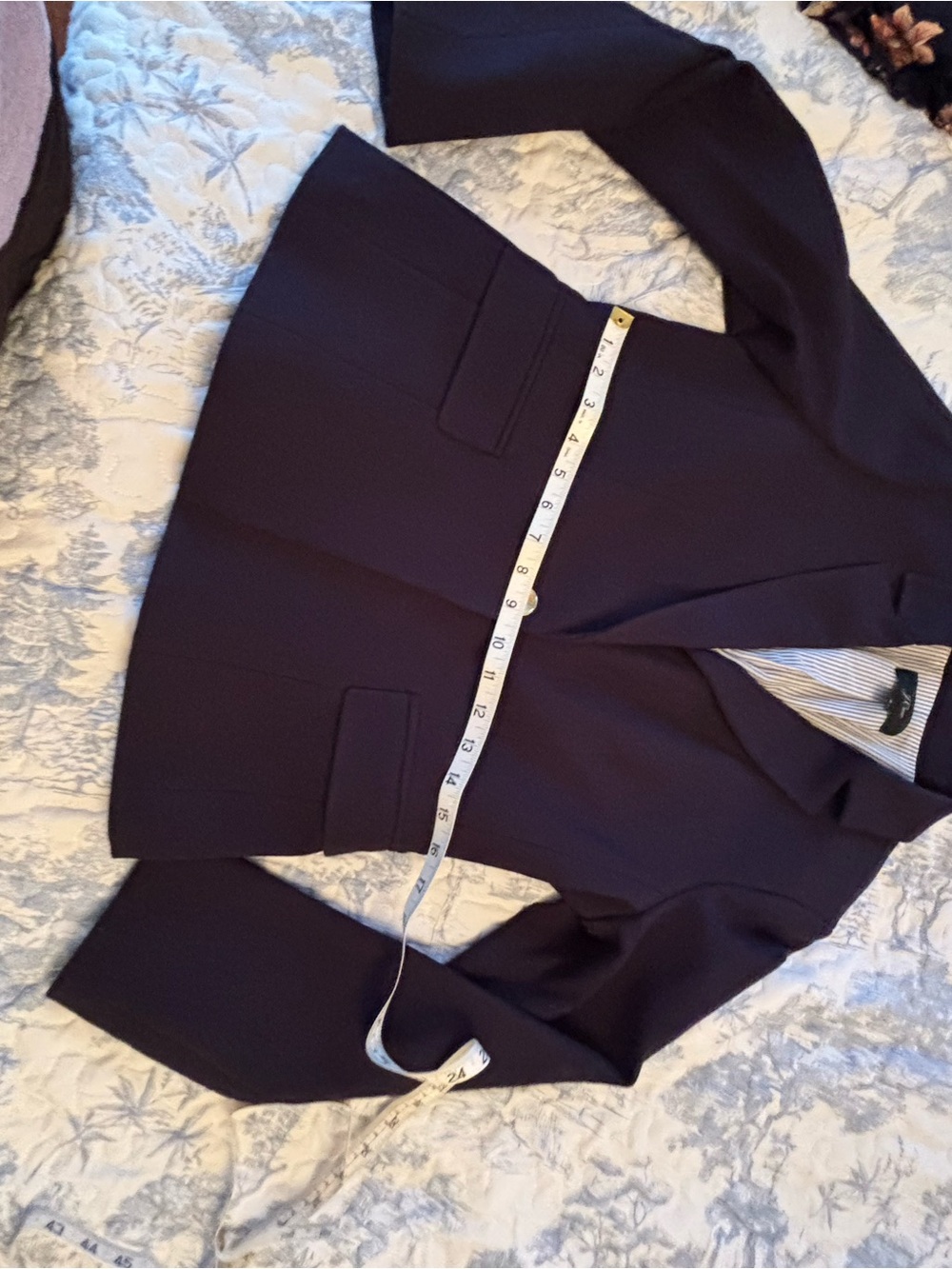J. Crew Navy Blazer sz 8 Mayfair Classic Tailored Jacket gold 1-button preppy - Picture 8 of 16